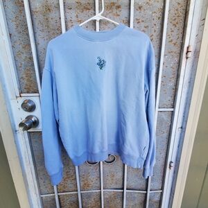 United Tribes Of Ghanda Light Blue Sweatshirt w/ Embroided Floral Design Size 8
